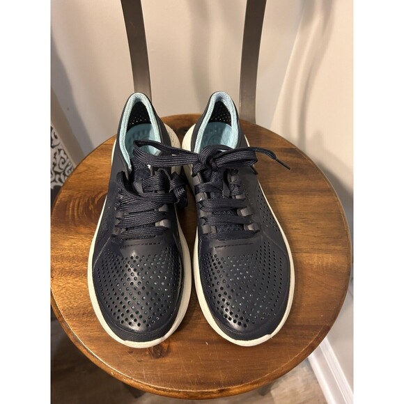 Crocs Literide Pacer Comfort Slip On Sneakers Women's Trainers Navy Blue Size 7 - Picture 1 of 7
